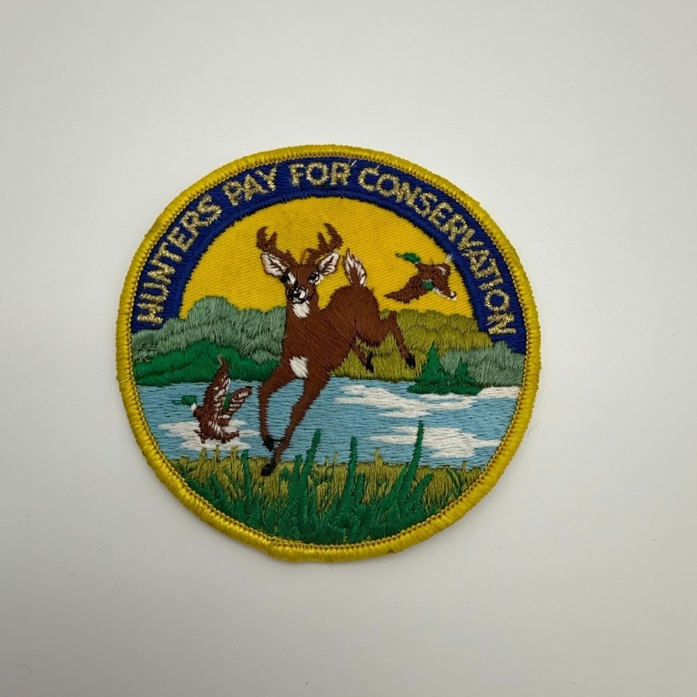 Vintage Hunters Pay For Conservation Patch Deer Ducks Wildlife Embroidery 4 Inch
